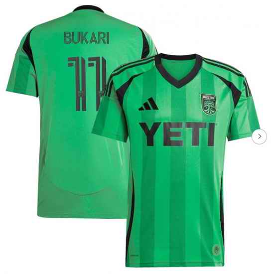 Mens Austin FC Osman Bukari adidas Green 2025 The Heartbeat Kit Replica Player Jersey
